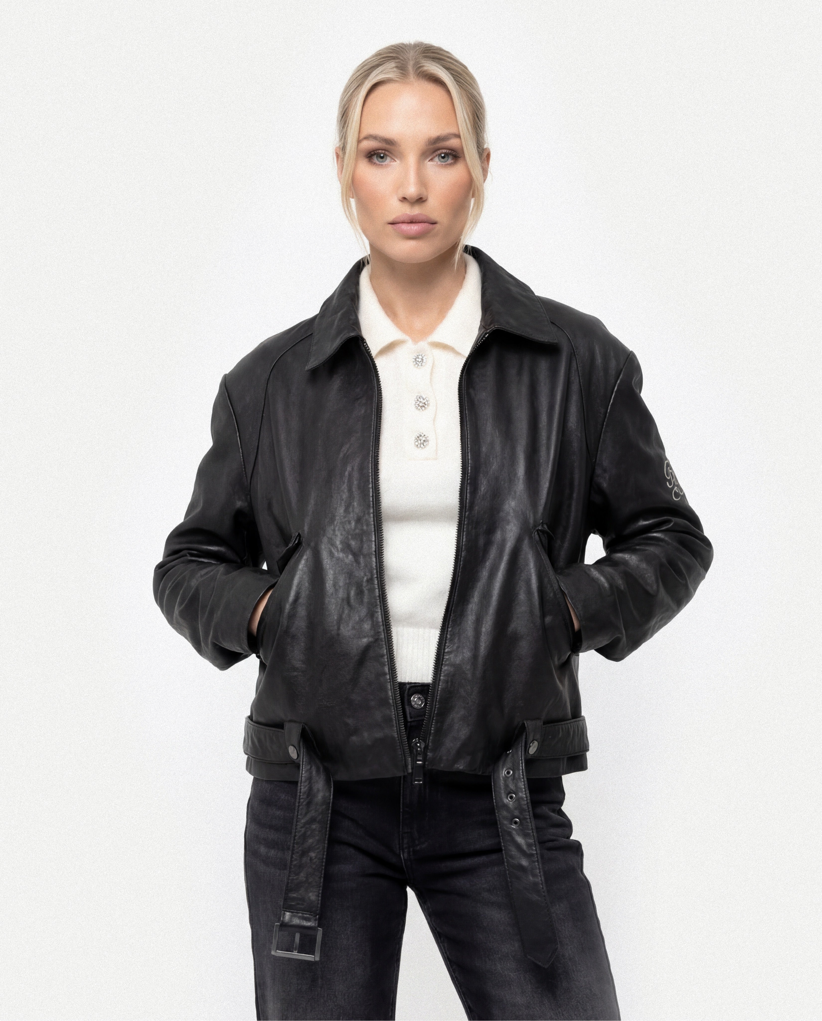 RHOUEN LEATHER JACKET BLACK