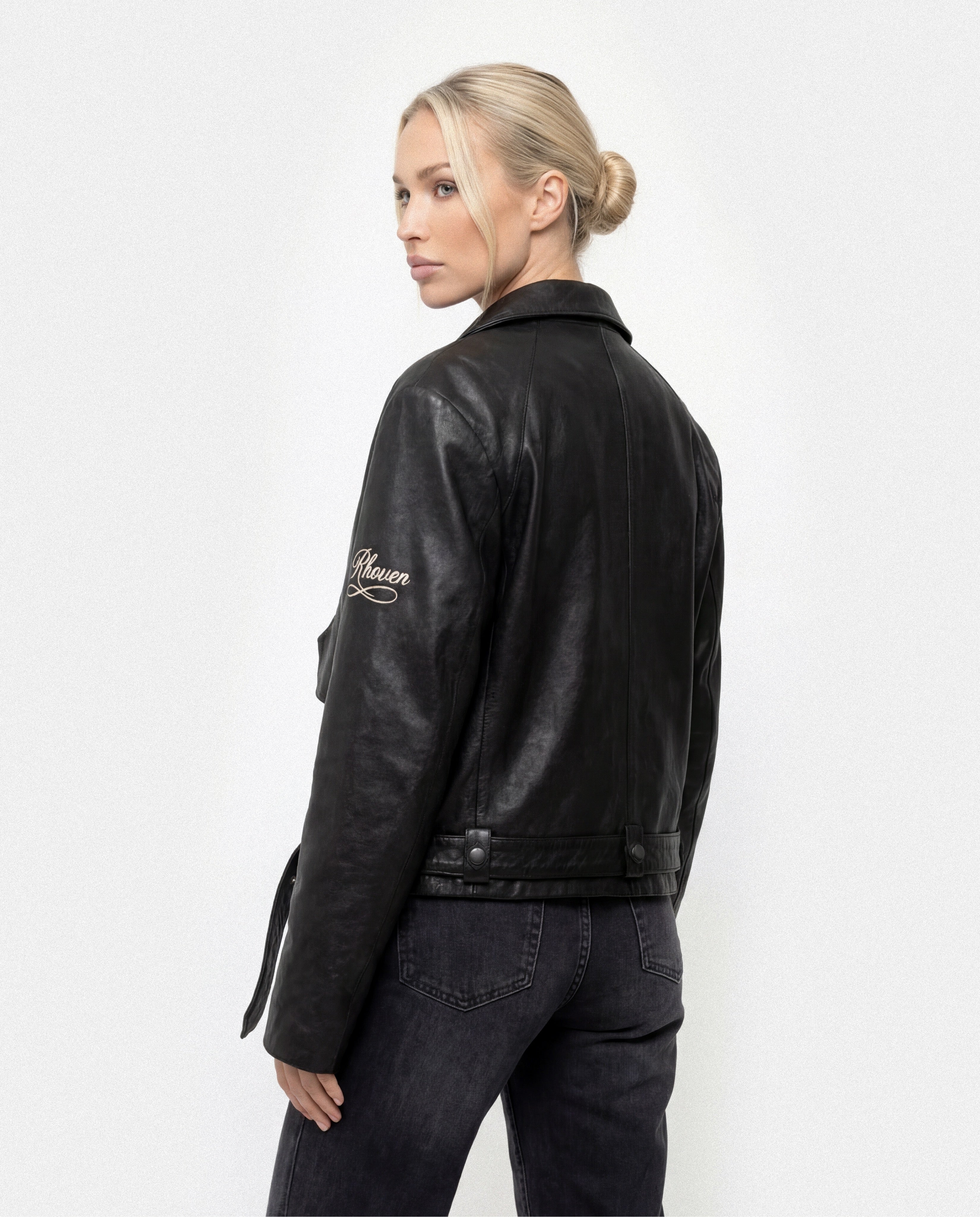 RHOUEN LEATHER JACKET BLACK