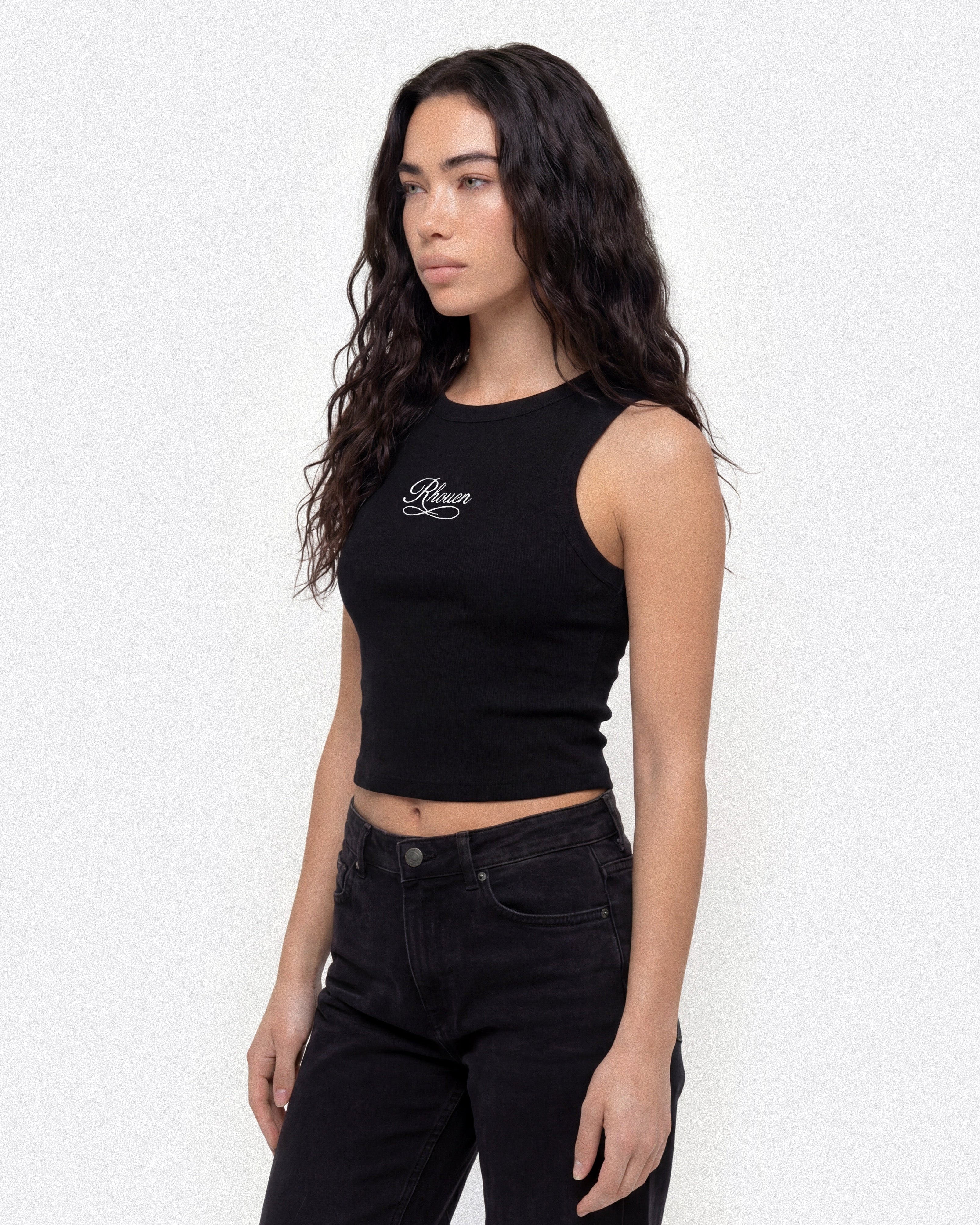 RHOUEN RIB TOP BLACK