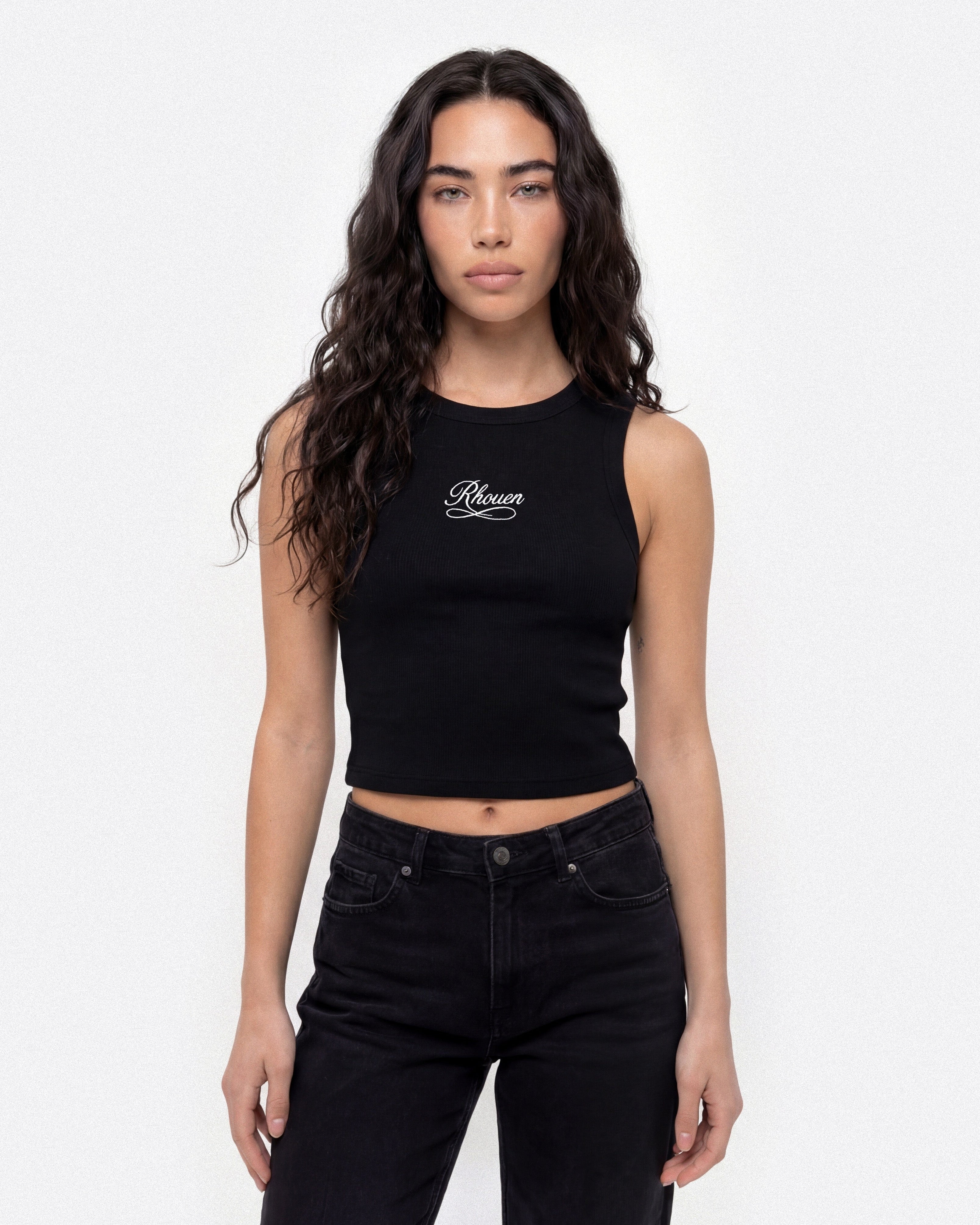 RHOUEN RIB TOP BLACK